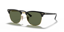 Ray-Ban Clubmaster Metal Black On Gold/G-15 Green 51 mm Sunglasses RB3716 187 51