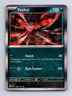 Yveltal 088/132 Rare Mega Evolution Pokemon Holo Near Mint