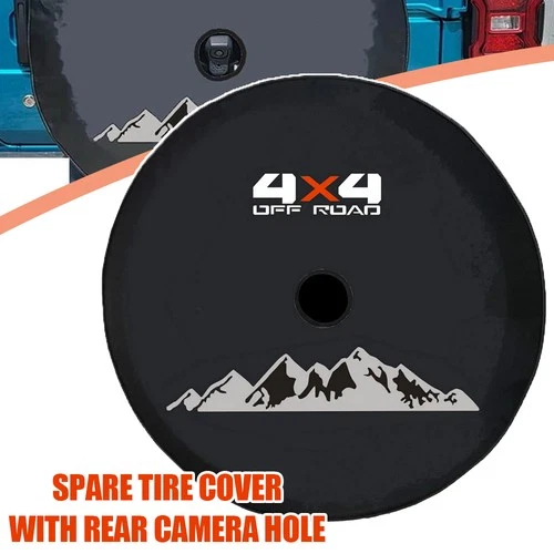 For Jeep Wrangler JL, Sport & Sahara Rubicon  Spare Tire Cover with Camera Hole