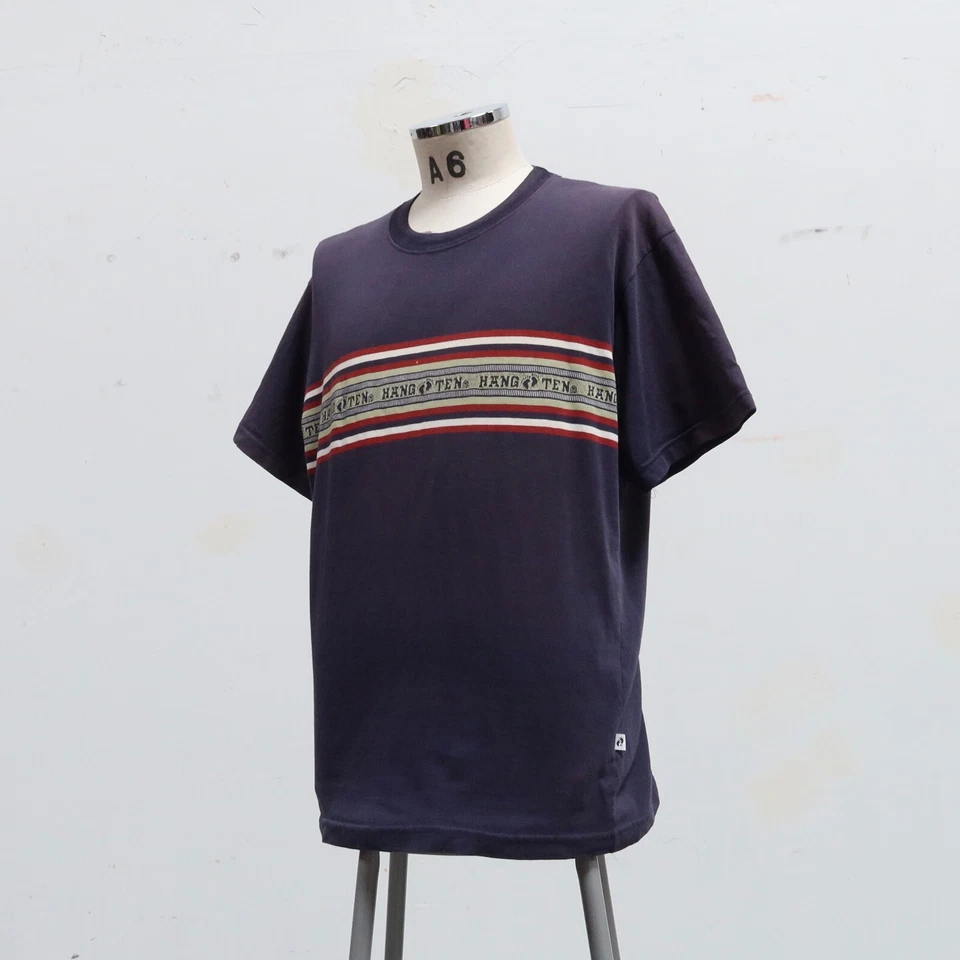 Vintage Hang Ten Stripe Shirt Hawaiian Surf Skate - Image 2 of 4