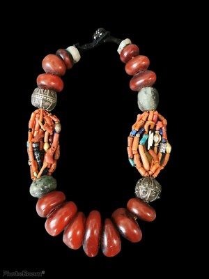 Collier Vintage Berbère Ethnique Longueur 54.5 Cm - Multicolore - Occasion