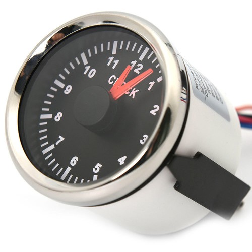 2" 52MM Clock Gauge 12 Hours Red LED For Cars Trucks Boat Marine Motorcycles - Picture 3 of 14