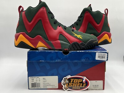 Reebok Kamikaze 2 Mid Seattle Alternate 2013 Size 12 Used KEMP Retro Authentic