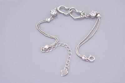 Sterling Silver Interlocked Hearts Cubic Zirconia 925 Sterling Silver Interlocked Hearts Cubic Zirconia 925
