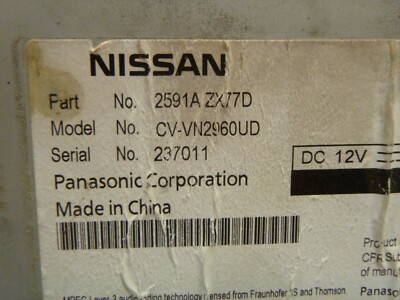 10-14 Nissan Infiniti FX G35 G37 Radio CD BOSE Sat Mech 2591A