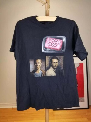 VINTAGE 2008 FIGHT CLUB BRAD PITT EDWARD NORTON FOX MOVIE PROMO BLACK  T-SHIRT