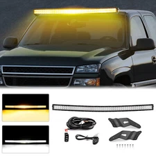 For 99-06 Chevy Silverado 1500 Amber/White Strobe 52'' Light Bar Roof Combo Kit