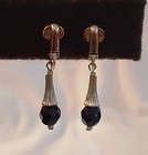 Black Glass Faceted Bead Double Strand Necklace with Earrings — photo 10