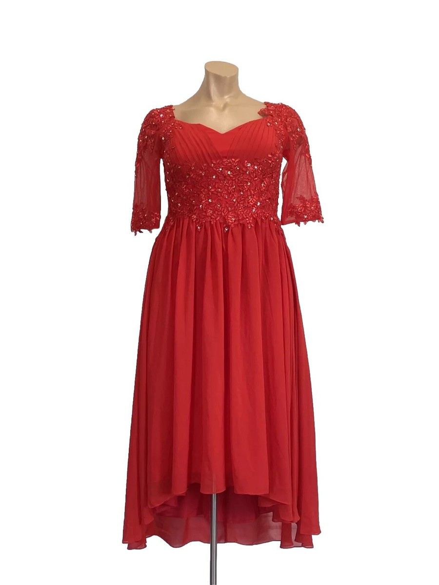 Lace Appliques Size 16 High Low Formal 3/4 Sleeve Prom Dress | eBay Lace Appliques Size 16 High Low Formal 3/4 Sleeve Prom Dress | eBay