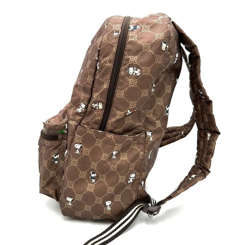 LESPORTSAC Rucksack Snoopy Peanuts 70th Anniversary Collaboration Brown kawaii - Picture 6 of 8