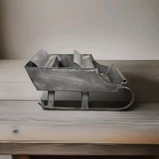 *Rare*Michael Bonne Tin Sleigh Decorative Accessory, Rustic, Holiday, Christmas