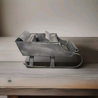 *Rare*Michael Bonne Tin Sleigh Decorative Accessory, Rustic, Holiday, Christmas