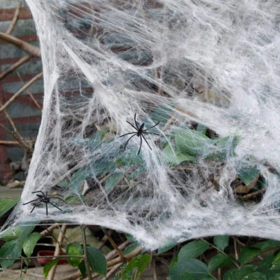 Spider Web With Spiders Halloween Decoration Stretchy Craft Cobweb Cob Party