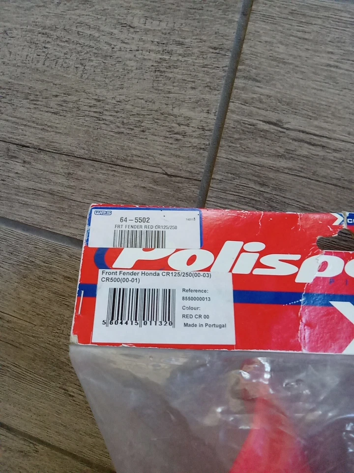 POLISPORT FRT FENDER CR125/250 RED Fits: Honda CR500R,CR125R,CR250R 8550000013 - Image 3 of 4