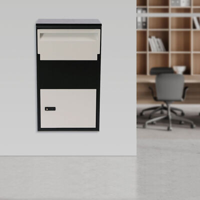 Package Delivery Box Home Container Outdoor Porchmail Parcel Drop Mailbox Black 