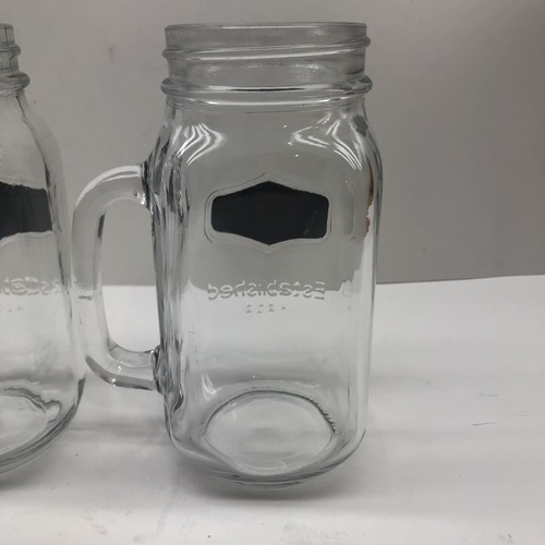 Glass Mason Drinking Jars 20oz Established 1898. 6.5" Black Label Farm House - Picture 7 of 8