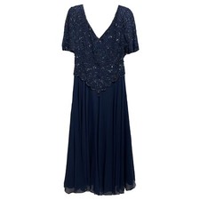 Scala Beaded Sequin Dress Navy Blue Small Formal Dress Mother Of The Bride
