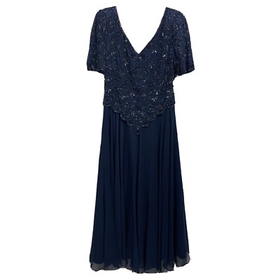 Scala Beaded Sequin Dress Navy Blue Small Formal Dress Mother Of