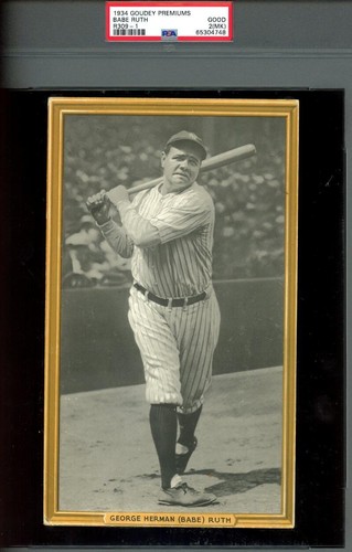 1934 R309-1 Goudey Premiums #NNO Babe Ruth PSA 2 mk  (4748) 