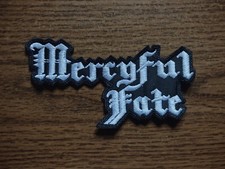 MERCYFUL FATE,SEW ON WHITE EMBROIDERED LARGE BACK PATCH