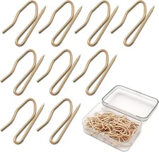60 Pack Curtain Pins Hooks, Curtain Pleat Hooks, Pins Stainless Steel Pin-On Hoo