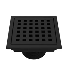 Vigo Elan Shower Drain Grid Pattern Grate Shower Floor Drain Matte Black