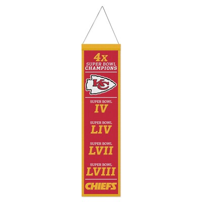 Kansas City Chiefs  Fanatics 4-Time Super Bowl Champions Legacy Wool Banner