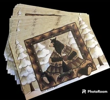 20 Winter Bear Themed blank note cards with envelopes set, Made In The USA