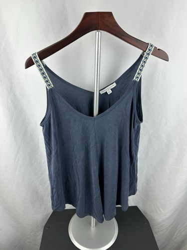 Grünes Envelope Damen Tank Top ärmellos verzierte Träger blau Modal Gr. M