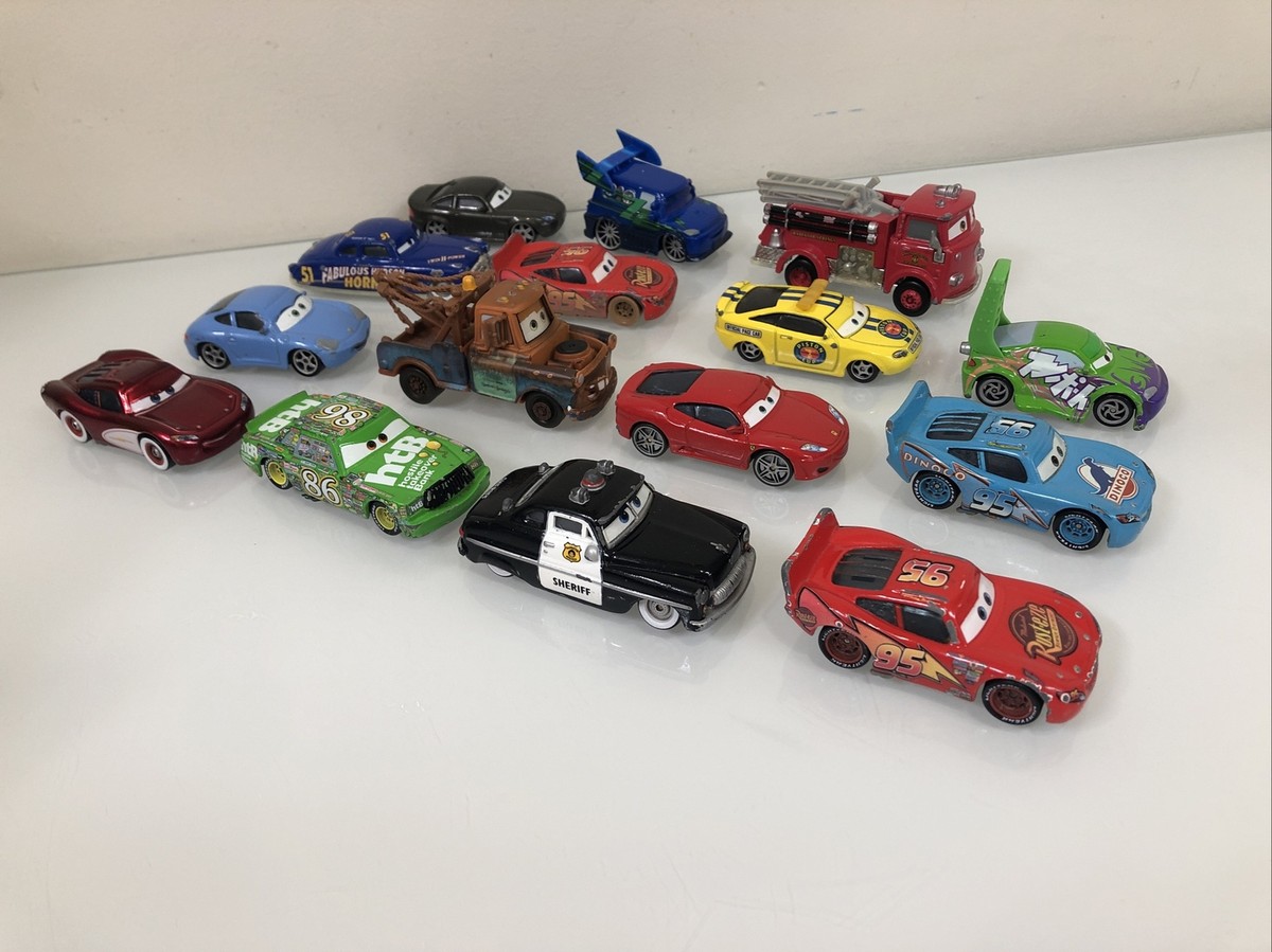 Disney Pixar Cars Diescast Lot of 15 Ferrari DJ Piston Cup, Fire