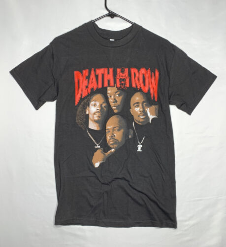 Death Row 2 Pac Dr. Dre Snoop Dogg Suge Knight Black Red T-Shirt Mens Small NWOT - Picture 1 of 4