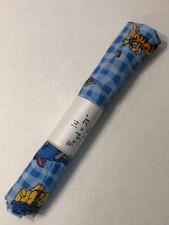 Vintage Walt Disney Blue Checkered Winnie The Pooh Fabric 3/4 Yd x 28"