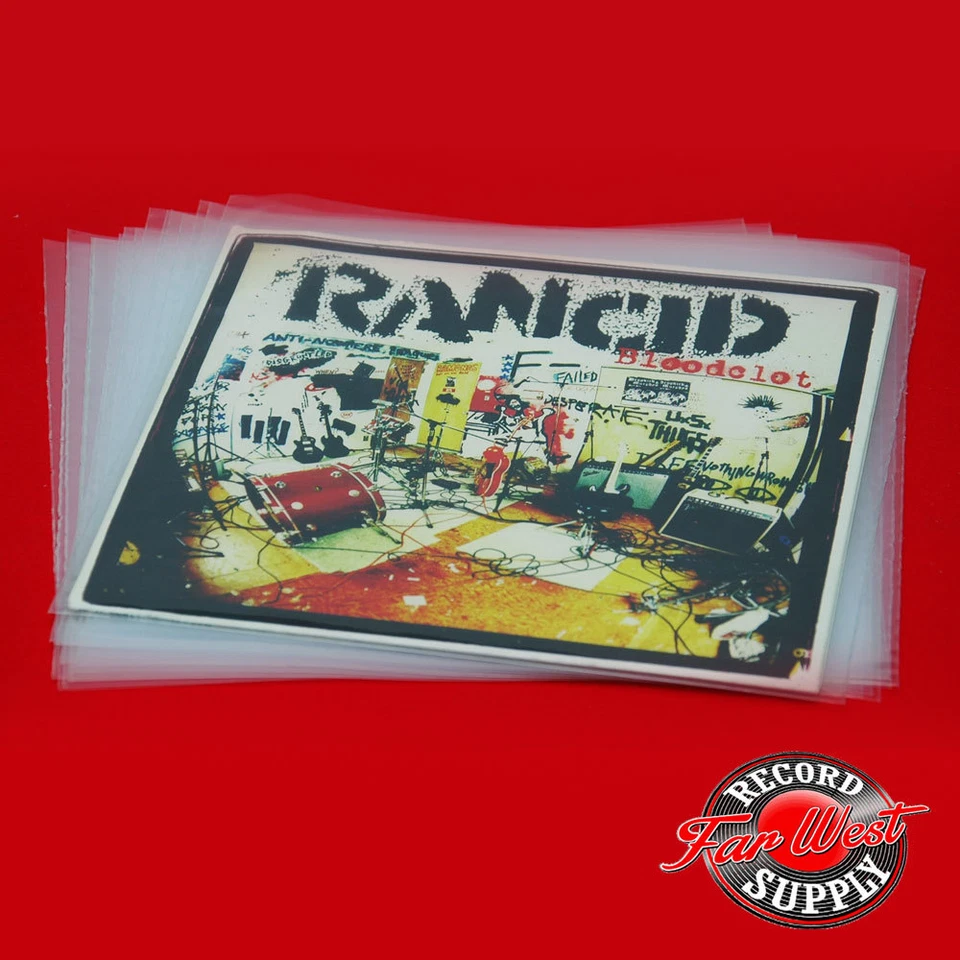 FAR WEST RECORD SUPPLY (100) 7" 45rpm OUTER POLY SLEEVES 7.5 x 7.5 ARCHIVAL Polyethylene Bags 3 MIL