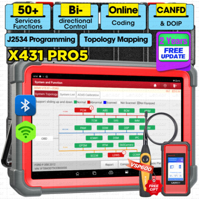 2025 LAUNCH X431 PRO5 PAD V + Car Diagnostic Scanner IMM0 Key Programming TPMS