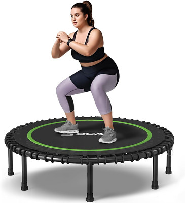 450LBS Foldable Mini Trampoline - Quiet Indoor Fitness Rebounder for Adults