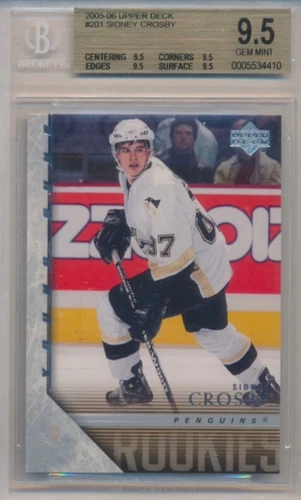 2005 Upper Deck Sidney Crosby Young Guns Rookie RC BGS TRUE QUAD GEM 9.5