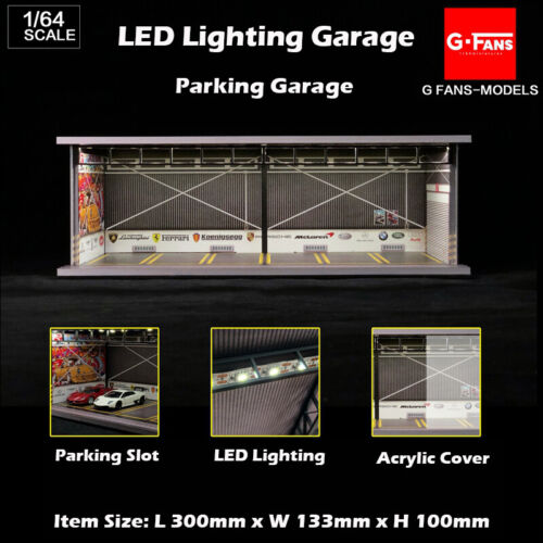 Diorama 1/64 Model Car Garage LED Lighting USB Connector Packing Lot -Repair - Picture 1 of 4