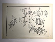 Disegno Tecnico Originale Anni '70 ‘80 Gruppo Fanali Fatto A Mano china su trasl