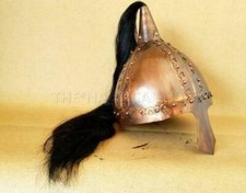 Casque Médiéval Fait Main Viking Norman Avec Plumet Noir