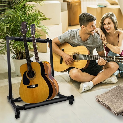 Paquete de 2 soportes de guitarra Zenison para 3 guitarras estante de exhibición diseño plegable - Imagen 6 de 6