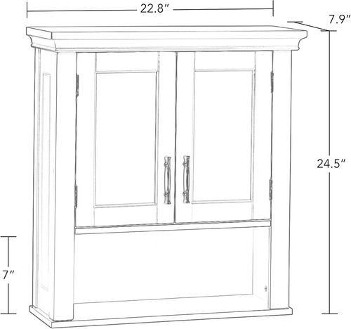 Stylish Wall-Mount Bathroom Cabinet with Magnetic Close Doors and Storage Space - Picture 5 of 11