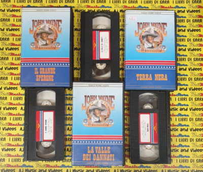 BOX 3 VHS film Terra nera Il grande sperone La valle dei dannati JOHN WAYNE(F217