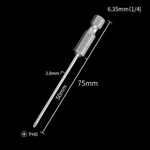 1/4" Magnetisch S2 Stahl Kreuzschlitz Bit PH00 PH0 PH1 PH2 Länge 50mm - 200mm - Picture 27 of 58