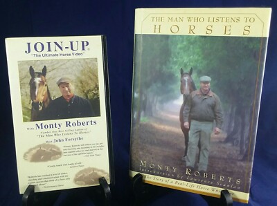 Monty Roberts JOIN UP VHS tape and Man Who Listens to Horses BOOK (both signed)