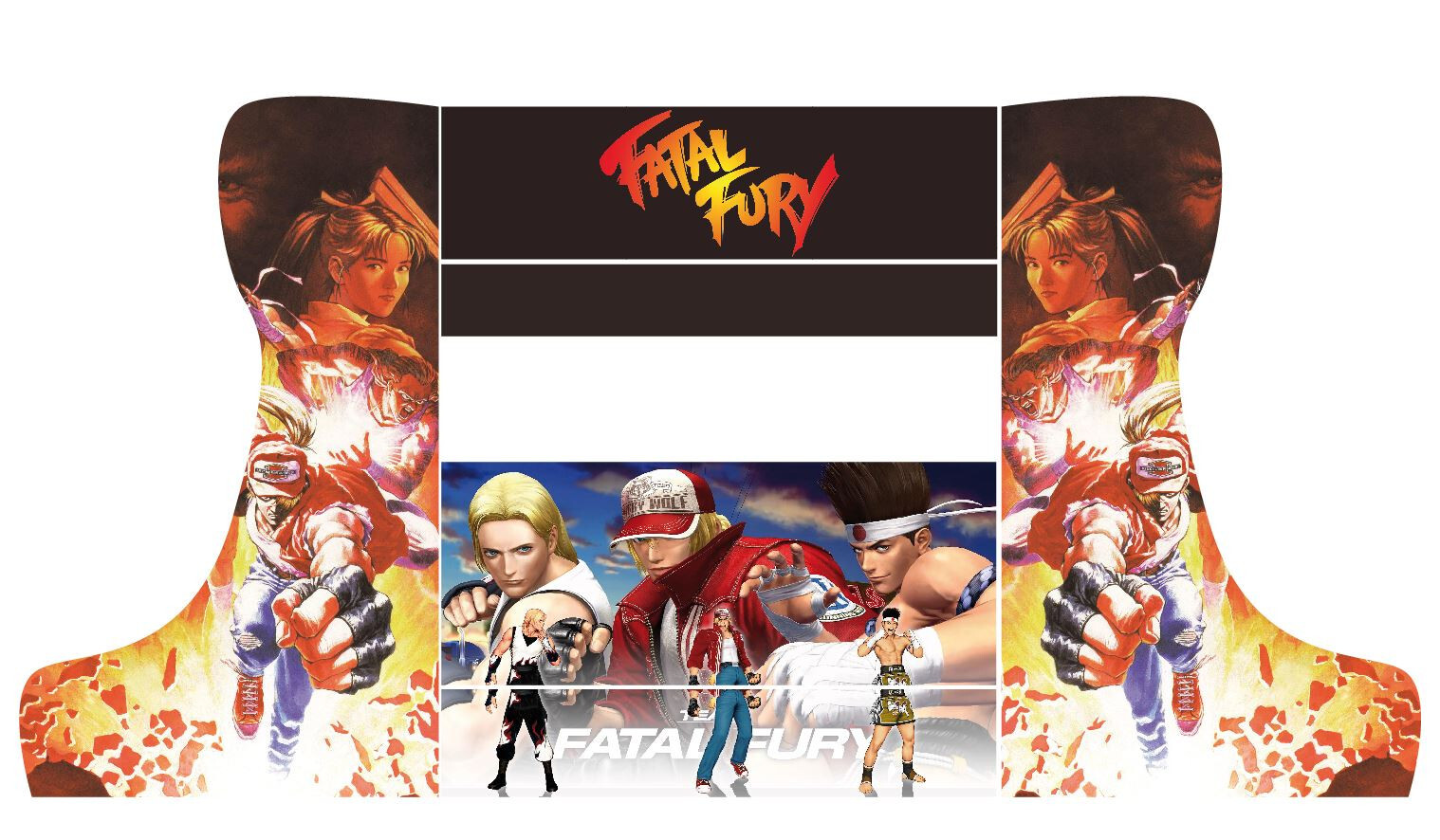 Vinyle adhesif Fatal Fury 2 stickers bartop 2 joueurs pre-decoupe