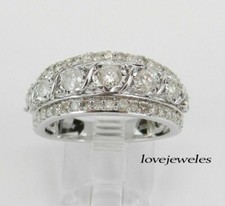 2.50CT Round Cut Diamond Women's Lab-Created Wedding Band Ring 925 Silver