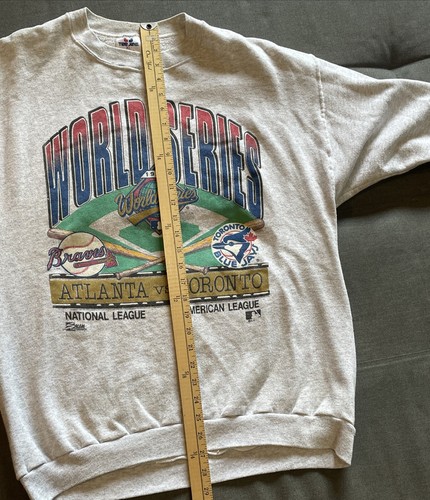 Vintage 1992 World Series MLB Salem Sweatshirt Atlanta Braves Toronto Blue Jays XL - Bild 6 von 8