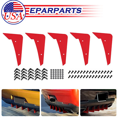 5PCS Rear Diffuser V3 5 Fins Set for Dodge Challenger SXT, RT, Hellcat 2015-2022