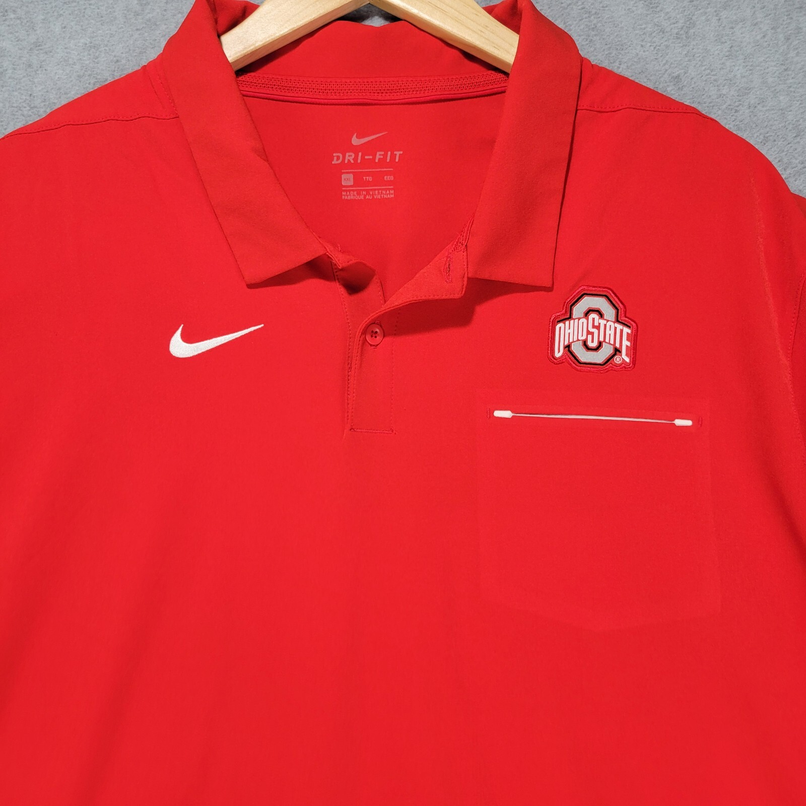 Nike Mens 2XL Ohio State Buckeyes OSU On-Field Woven Coaches Polo Red AR8894-657 thumbnail 3