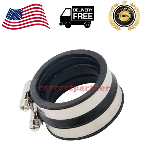 RUBBER CARBURETOR BOOT FLANGE w/CLAMPS For 2000-2007 CAN-AM BOMBARDIER DS 650 US